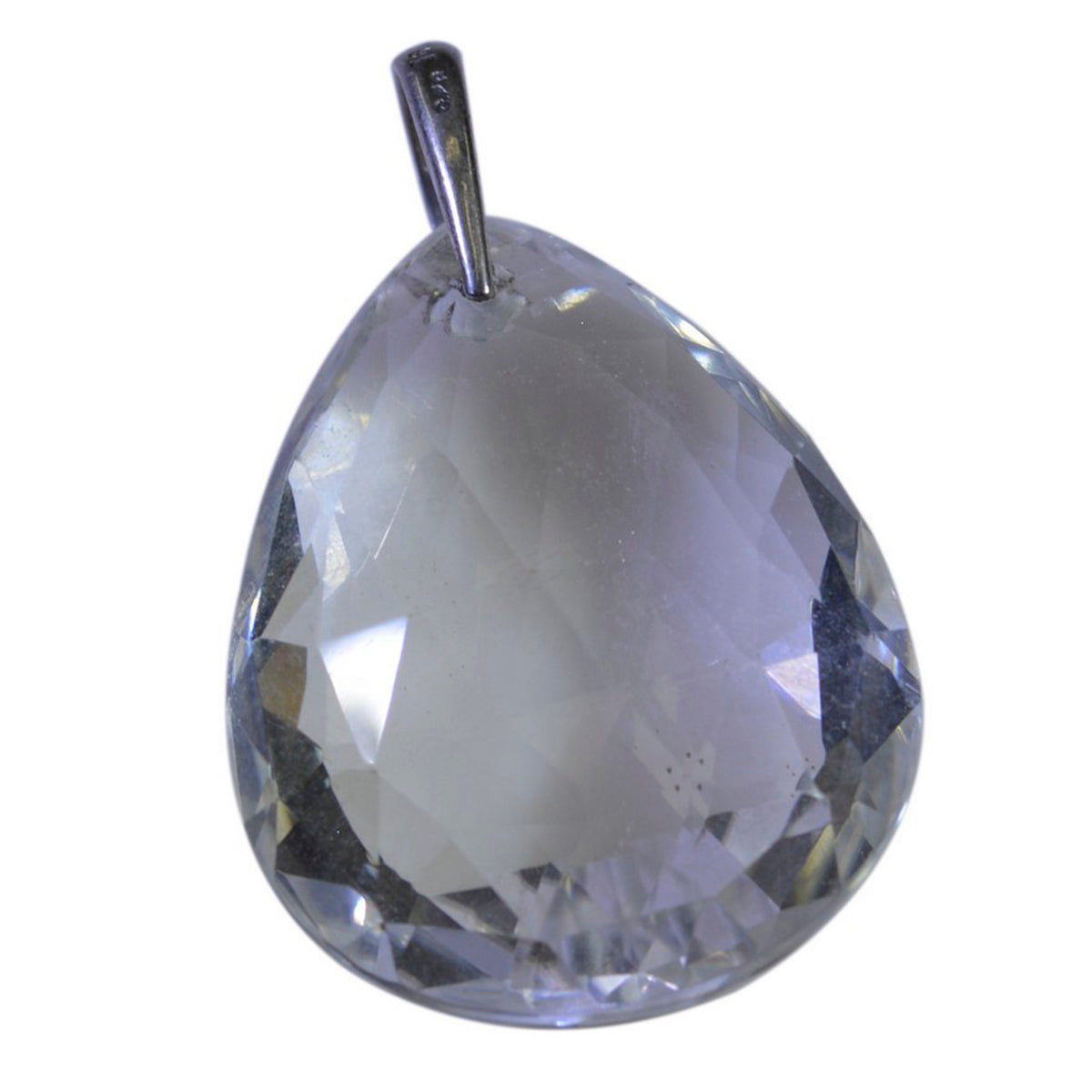 Riyo Natural Gemstone Pear checker Purple Amethyst 925 Sterling Silver Pendants gift for thanks giving