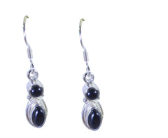 Riyo Natural Gemstone multi shape Faceted Black Onyx Silver Earring gift for mother