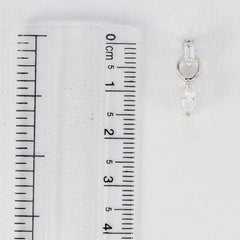 Riyo Natural Gemstone multi shape Faceted White White CZ Silver Earrings gift for grandmom