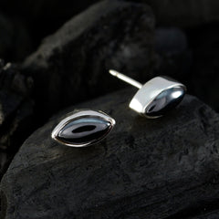 Riyo Nice Gemstone Marquise Cabochon Multi gunmetal Silver Earrings gift for mom