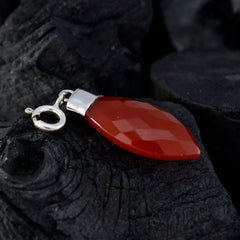 Riyo Nice Gemstone Marquise checker Red Red onyx Sterling Silver Pendants gift for b' day
