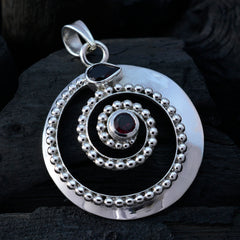 Riyo Nice Gemstone Multi Shape Faceted Red Garnet 925 Silver Pendants gift for girlfriend