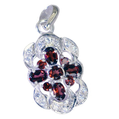 Riyo Nice Gemstone Multi Shape Faceted Red Garnet Solid Silver Pendant gift for labour day