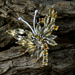 Riyo Nice Gemstone Multi Shape Faceted Yellow Citrine Sterling Silver Pendant children day gift