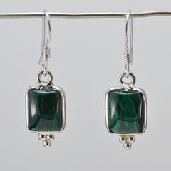 Riyo Nice Gemstone Octogon Cabochon Green Malachatie Silver Earrings gift for teacher's day