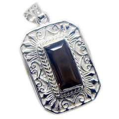 Riyo Nice Gemstone Octogon Faceted Brown smoky quartz Sterling Silver Pendants gift for grandmother