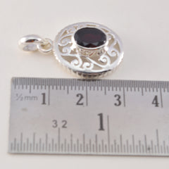 Riyo Nice Gemstone Oval Faceted Red Garnet 925 Silver Pendant wedding gift