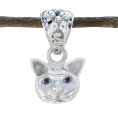 Riyo Nice Gemstone Round Faceted Purple Amethyst 925 Sterling Silver Pendant gift for good