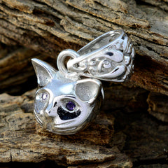 Riyo Nice Gemstone Round Faceted Purple Amethyst 925 Sterling Silver Pendant gift for good