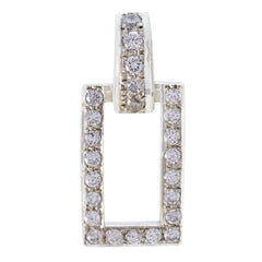 Riyo Nice Gemstone Round Faceted White Crystal Quartz 925 Silver Pendant good Friday gift