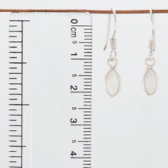 Riyo Nice Gemstone marquise Cabochon White Rainbow Moonstone Silver Earring moms day gift