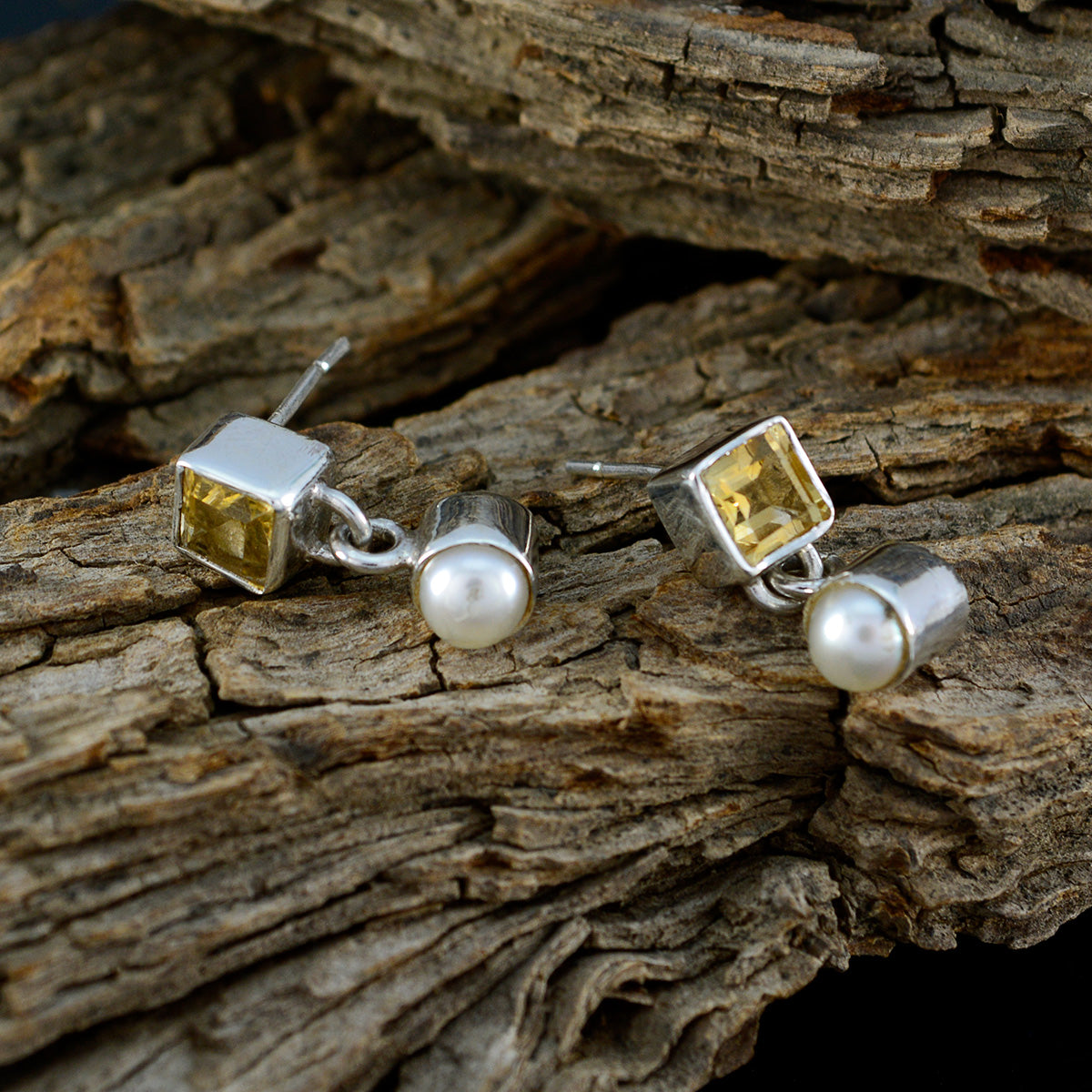 Riyo Nice Gemstone multi shape Faceted Multi Multi Stone Silver Earrings gift