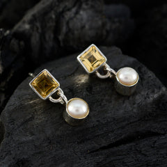 Riyo Nice Gemstone multi shape Faceted Multi Multi Stone Silver Earrings gift