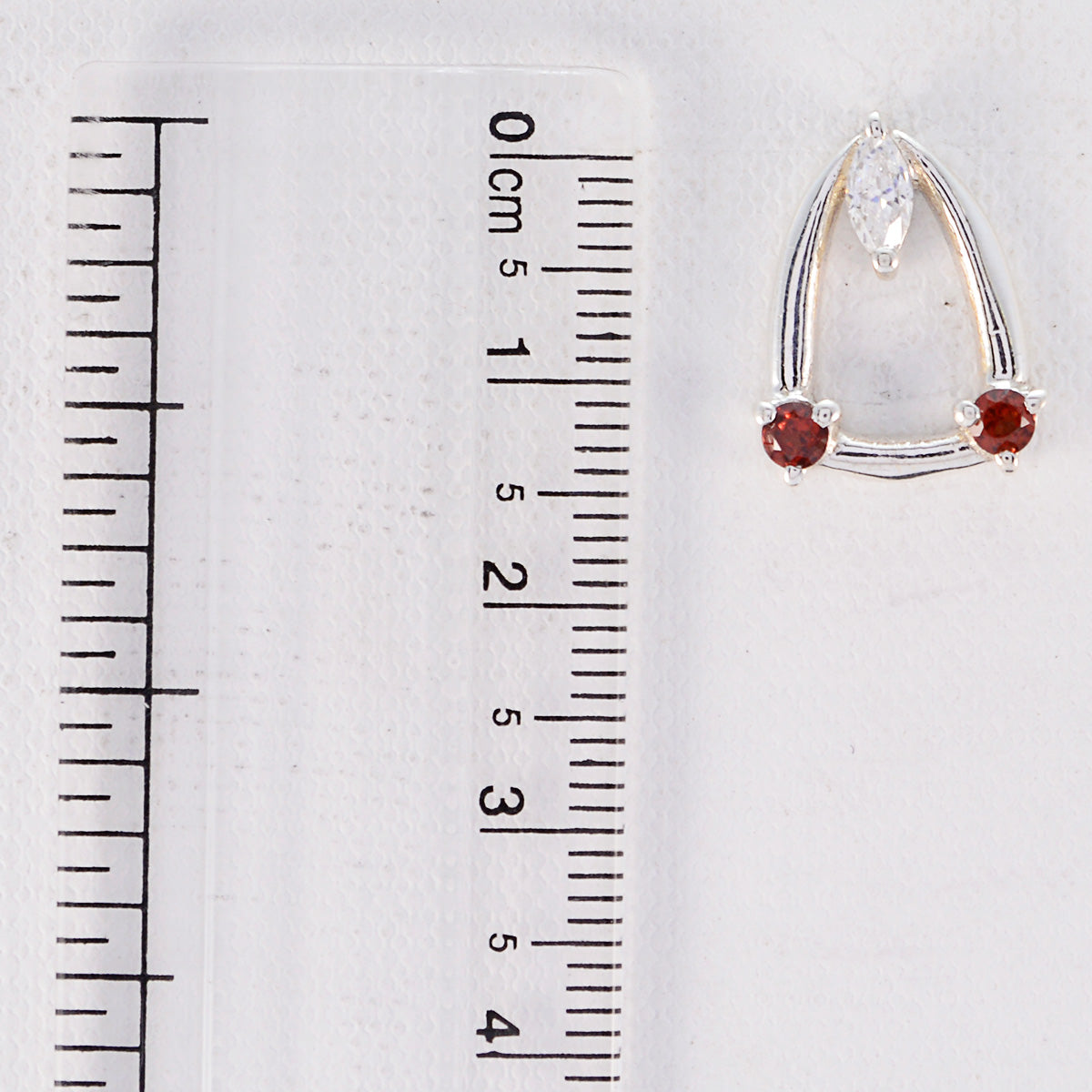 Riyo Nice Gemstone multi shape Faceted Red Garnet Silver Earring gift for st. patricks day
