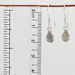 Riyo Nice Gemstone pear Cabochon Grey Labradorite Silver Earrings christmas day gift