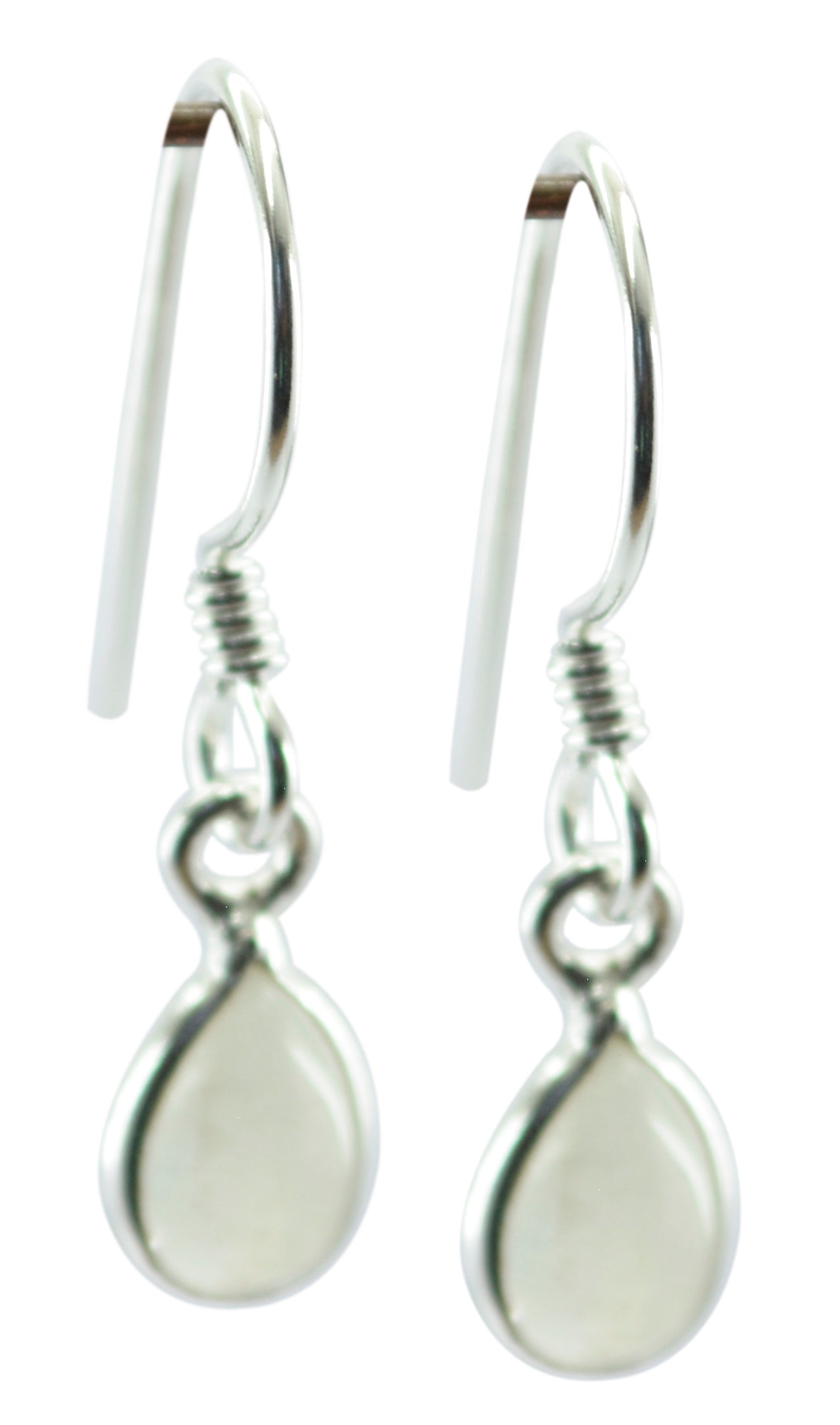 Riyo Nice Gemstone pear Cabochon White Rainbow Moonstone Silver Earrings gift for girlfriend