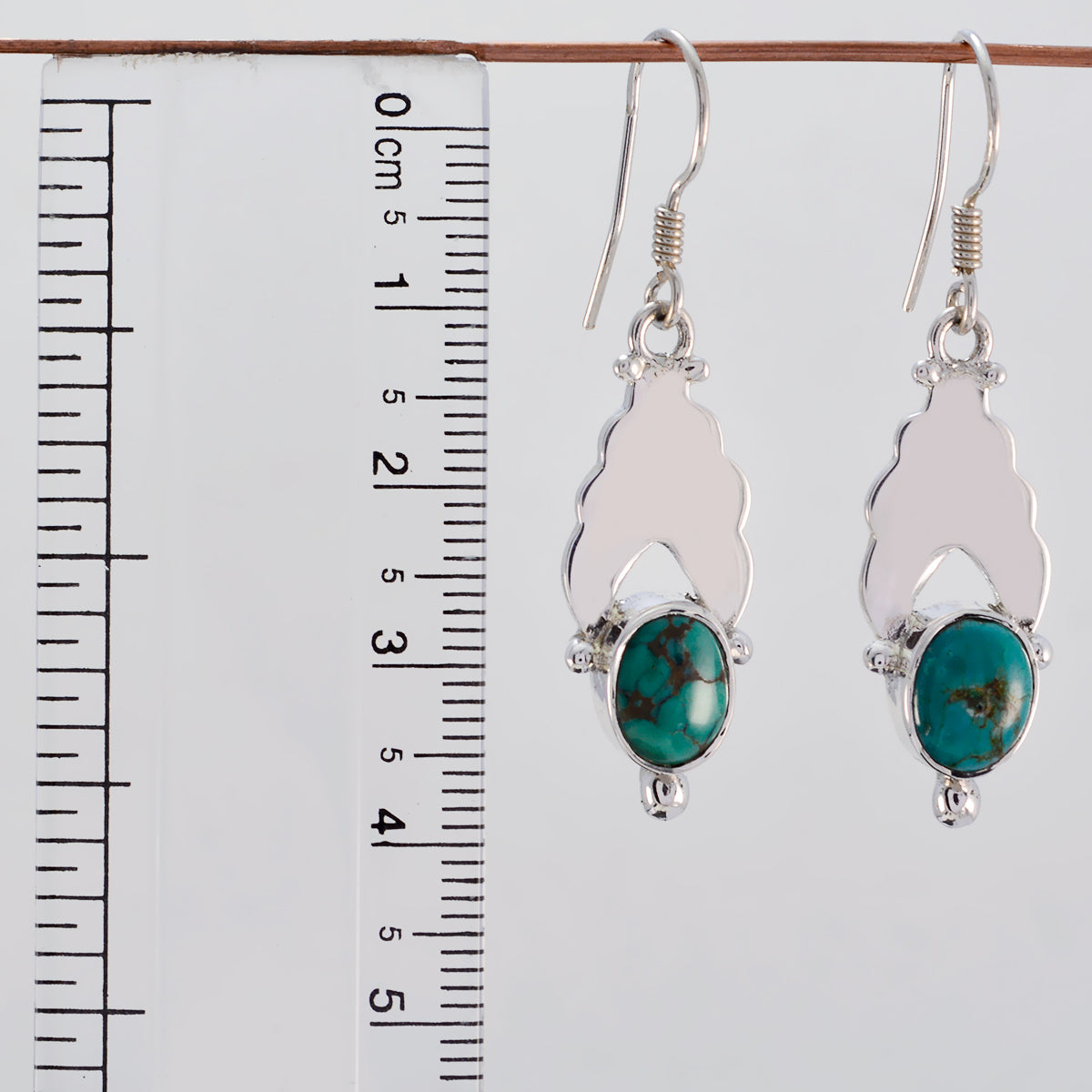 Riyo Nice Gemstone round Cabochon Multi Turquoise Silver Earring independence day gift