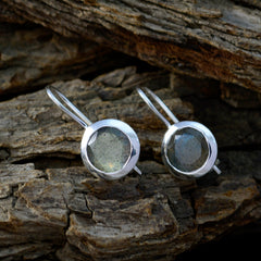 Riyo Nice Gemstone round Faceted Grey Labradorite Silver Earring mothers day gift