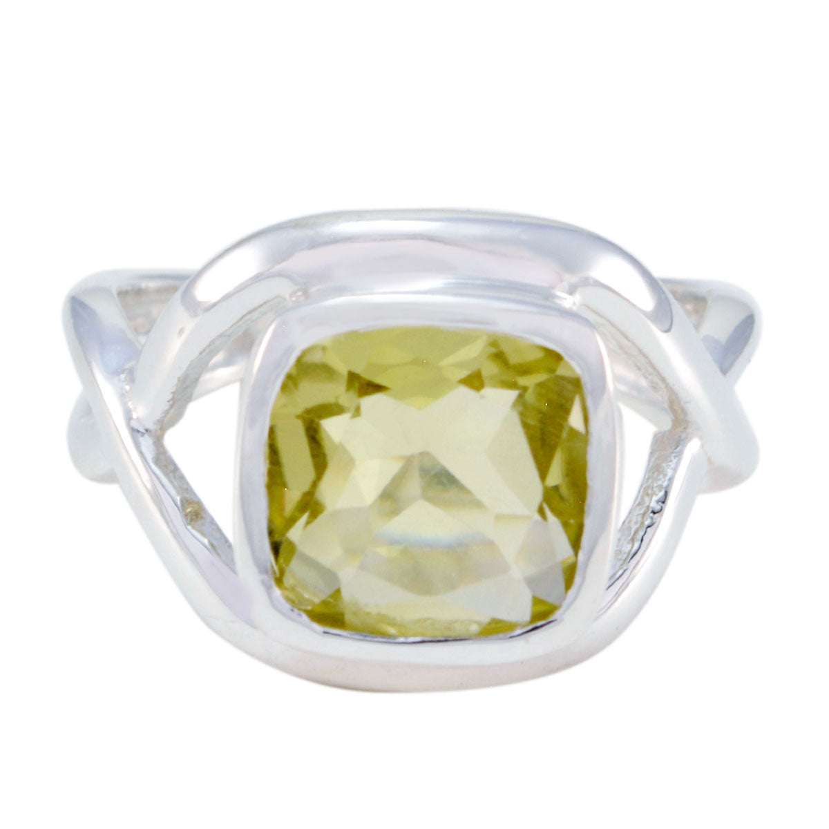 Riyo Nice Stone Lemon Quartz Solid Silver Ring Tree Of Life Jewelry