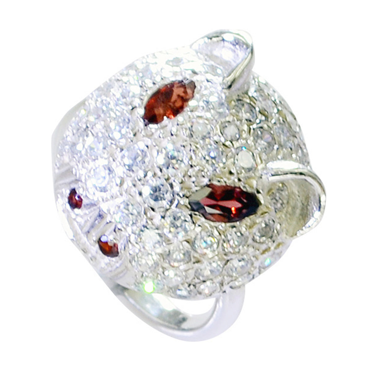 Riyo Nubile Gems Garnet 925 Sterling Silver Rings Gift For Christmas