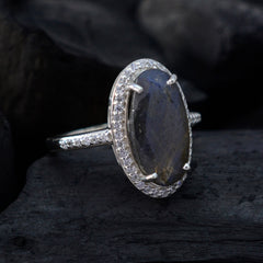 Riyo Nubile Gems Labradorite 925 Silver Rings Real Flower Jewelry