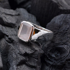 Riyo Pleasing Stone Rose Quartz Solid Silver Rings Jewelry Armoire