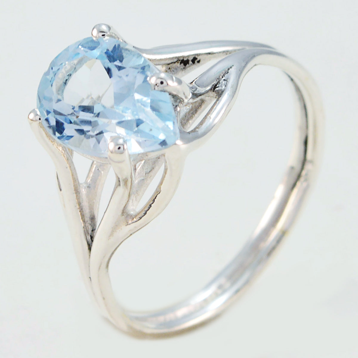 Riyo Pretty Gemstone Blue Topaz 925 Sterling Silver Rings Nice