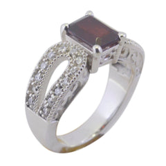 Riyo Prettyish Gems Garnet 925 Sterling Silver Ring Gift For B'Day