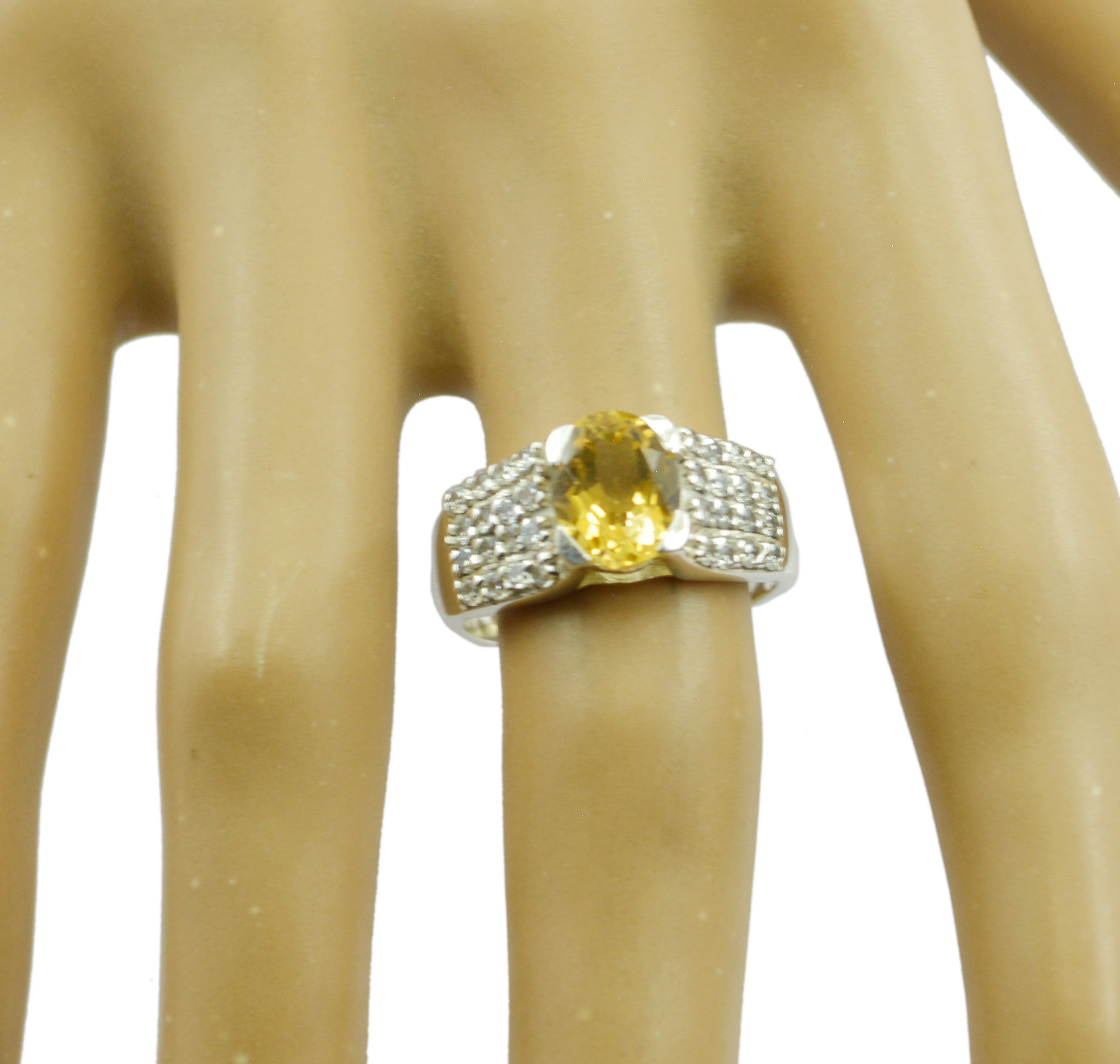 Riyo Rajasthan Gems Citrine Solid Silver Ring Top Selling Shops