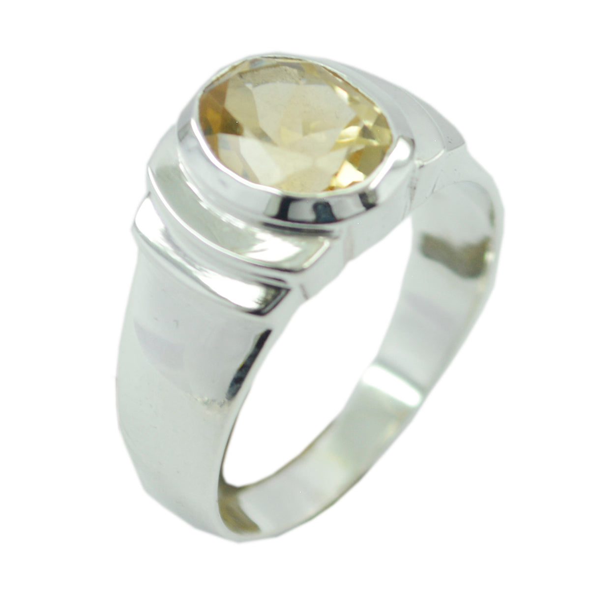 Riyo Rajasthan Gemstone Citrine 925 Sterling Silver Ring Ring