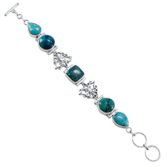 Riyo Real Gemstones Fancy Cabochon Multi Turquoise Silver Bracelets handmade gift