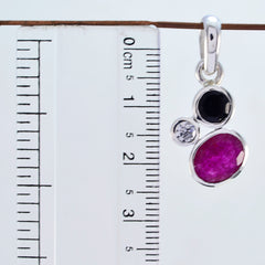 Riyo Real Gemstones Multi Shape Faceted Multi Color Multi Stone Sterling Silver Pendants valentine's day gift