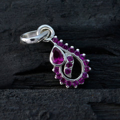 Riyo Real Gemstones Multi Shape Faceted Pink Cubic zirconia 925 Sterling Silver Pendants grandmother gift