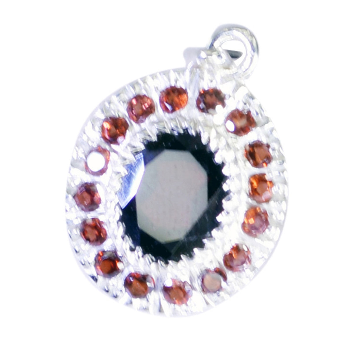 Riyo Real Gemstones Multi Shape Faceted Red Garnet Sterling Silver Pendants gift for mother