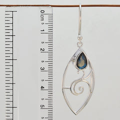 Riyo Real Gemstones Pear Faceted Grey Labradorite Silver Earrings sister gift