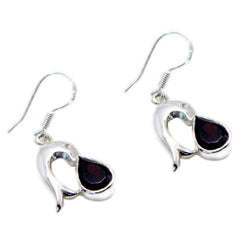 Riyo Real Gemstones Pear Faceted Red Garnet Silver Earring independence day gift