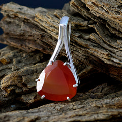 Riyo Real Gemstones Triangle Faceted Red Red onyx 925 Sterling Silver Pendants gift for anniversary
