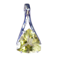 Riyo Real Gemstones Triangle Faceted Yellow Lemon Quartz 925 Silver Pendants gift for thanks giving