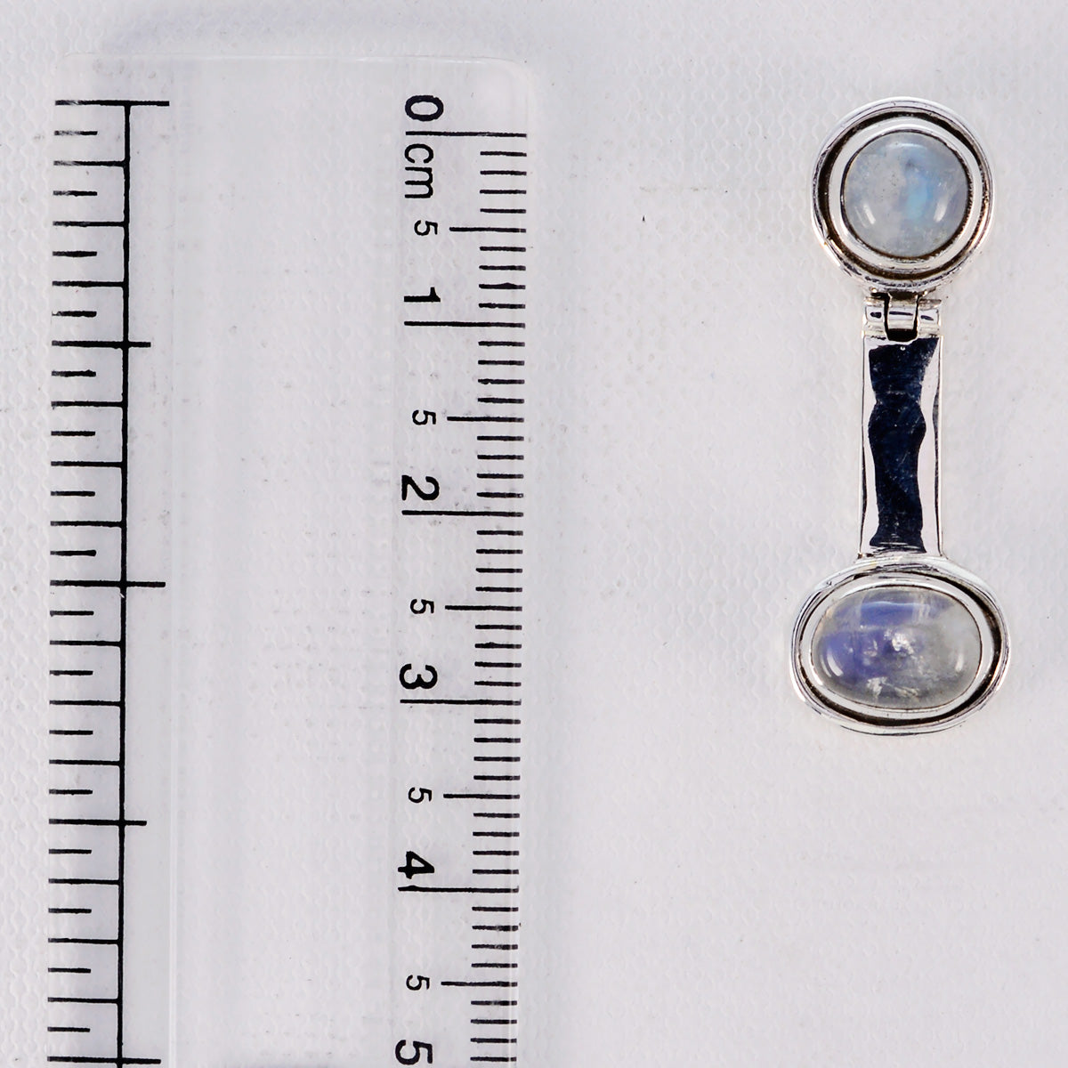 Riyo Real Gemstones multi shape Cabochon White Rainbow Moonstone Silver Earrings gift