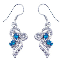 Riyo Real Gemstones multi shape Faceted Multi Multi CZ Silver Earring gift for new years day