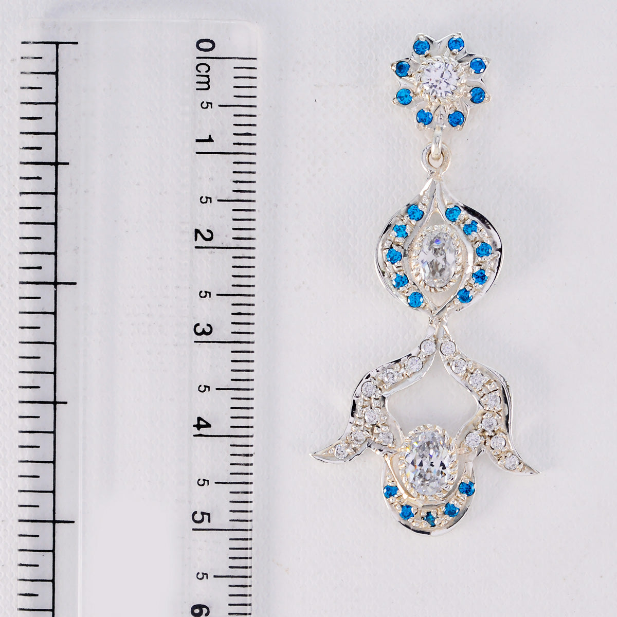 Riyo Real Gemstones multi shape Faceted Multi Multi CZ Silver Earrings graduation gift