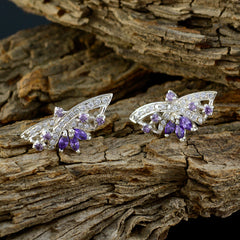 Riyo Real Gemstones multi shape Faceted Multi Multi CZ Silver Earrings mother gift