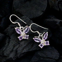 riyo real gemstones multi shape faceted purple amethyst silver earring boxing day gift