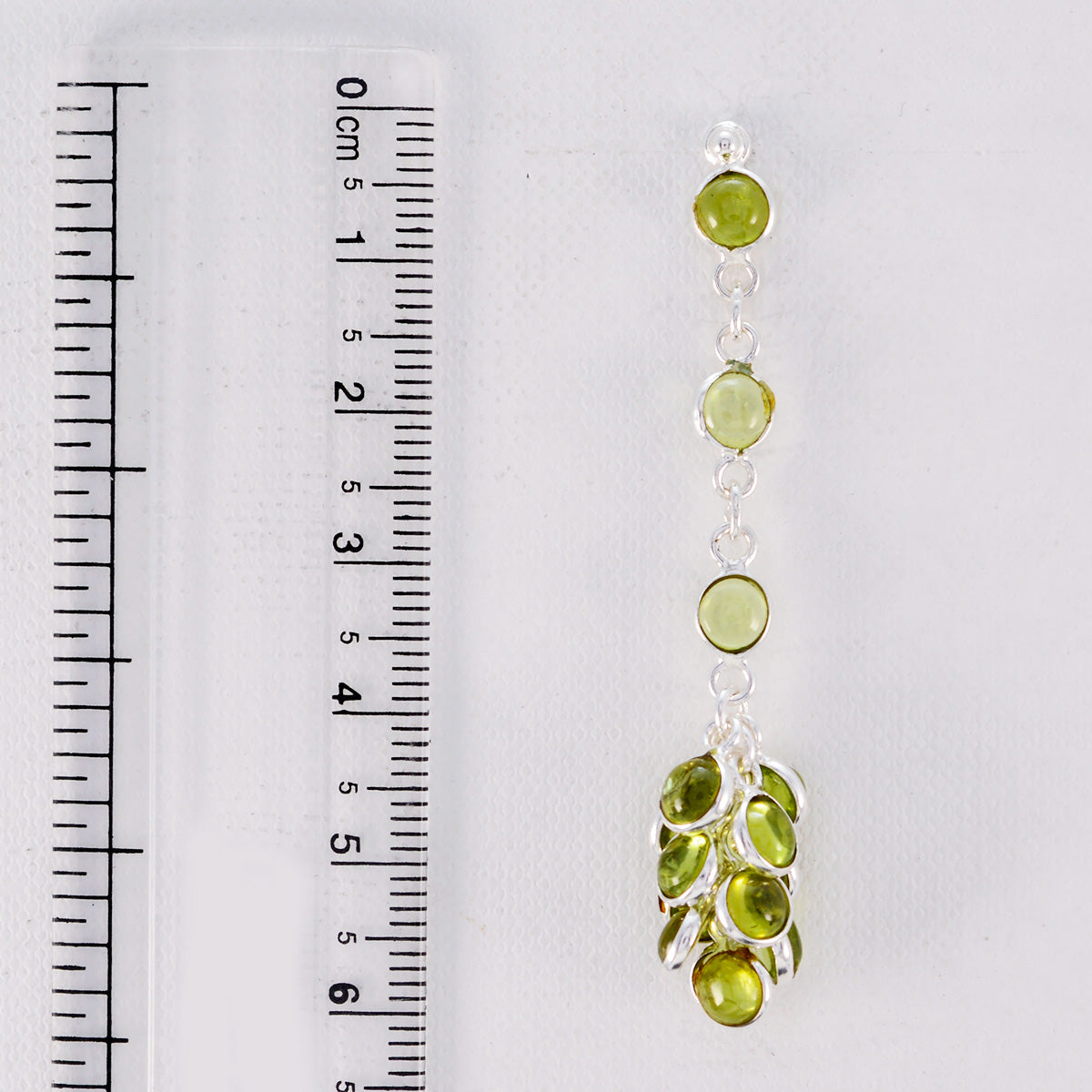 Riyo Real Gemstones round Cabochon Green Peridot Silver Earrings cyber Monday gift