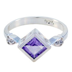 Riyo Reals Gemstones Amethyst 925 Silver Rings 3d Printed Jewelry