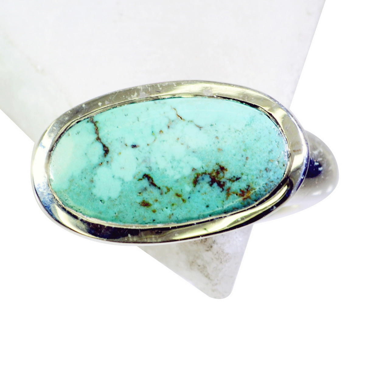 Riyo Reals Gemstones Turquoise Solid Silver Ring Online Jewelry