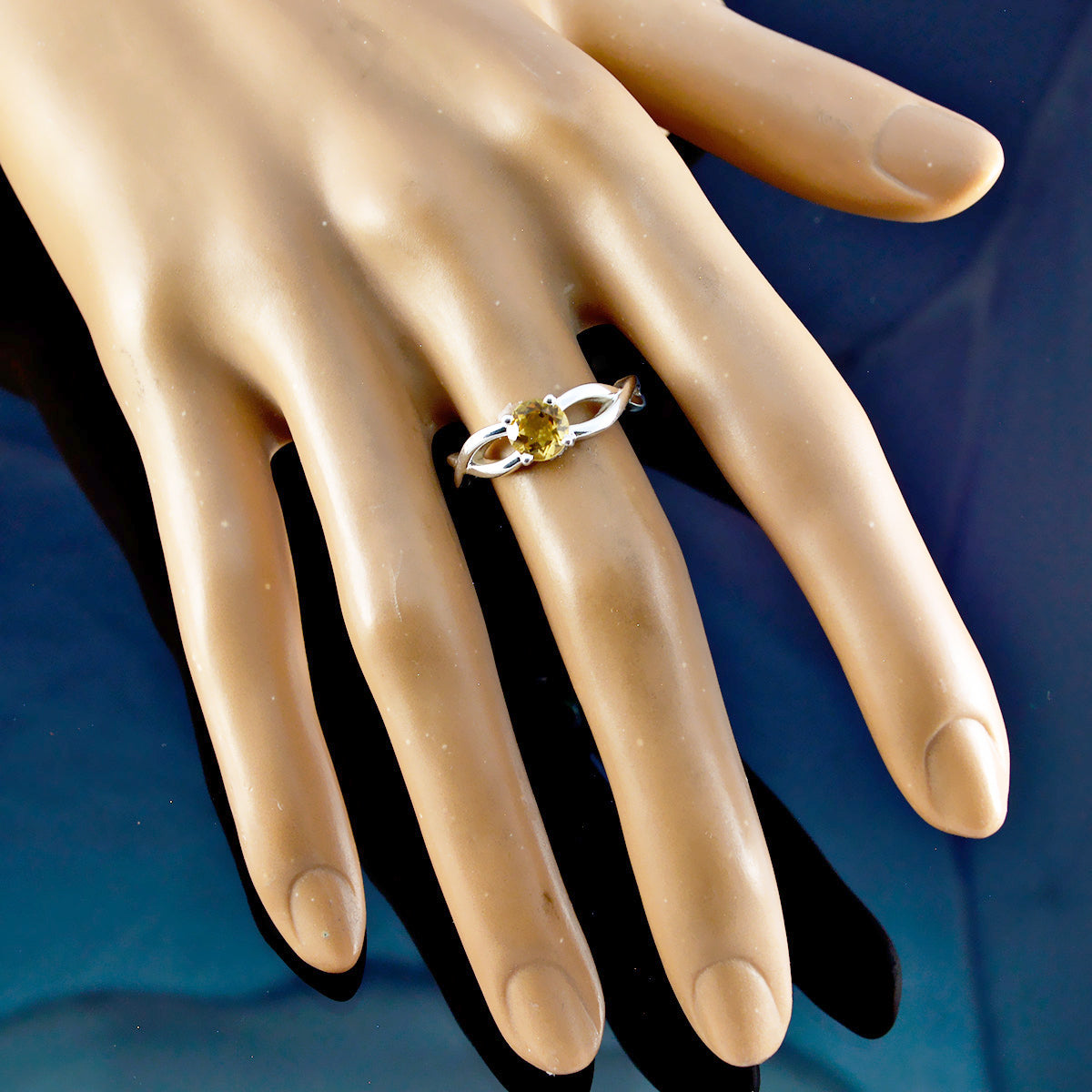 Riyo Refined Gemstone Citrine Silver Rings Southwestern Jewelry