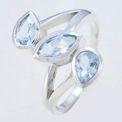 Riyo Refined Gemstones Blue Topaz 925 Silver Ring Magic Jewelry