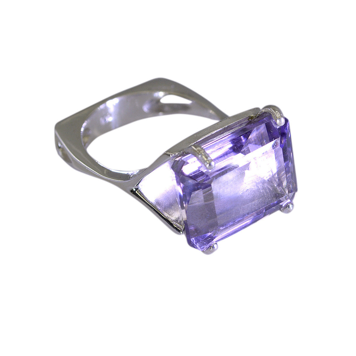 Riyo Resplendent Gem Amethyst Solid Silver Rings Catbird Jewelry