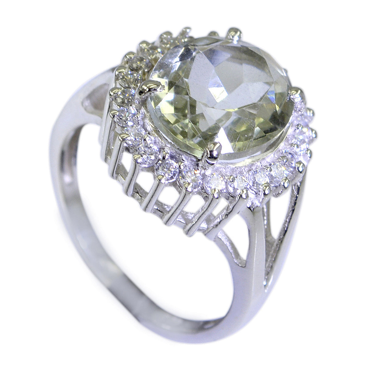 Riyo Resplendent Gems Green Amethyst 925 Silver Rings Irish Jewelry